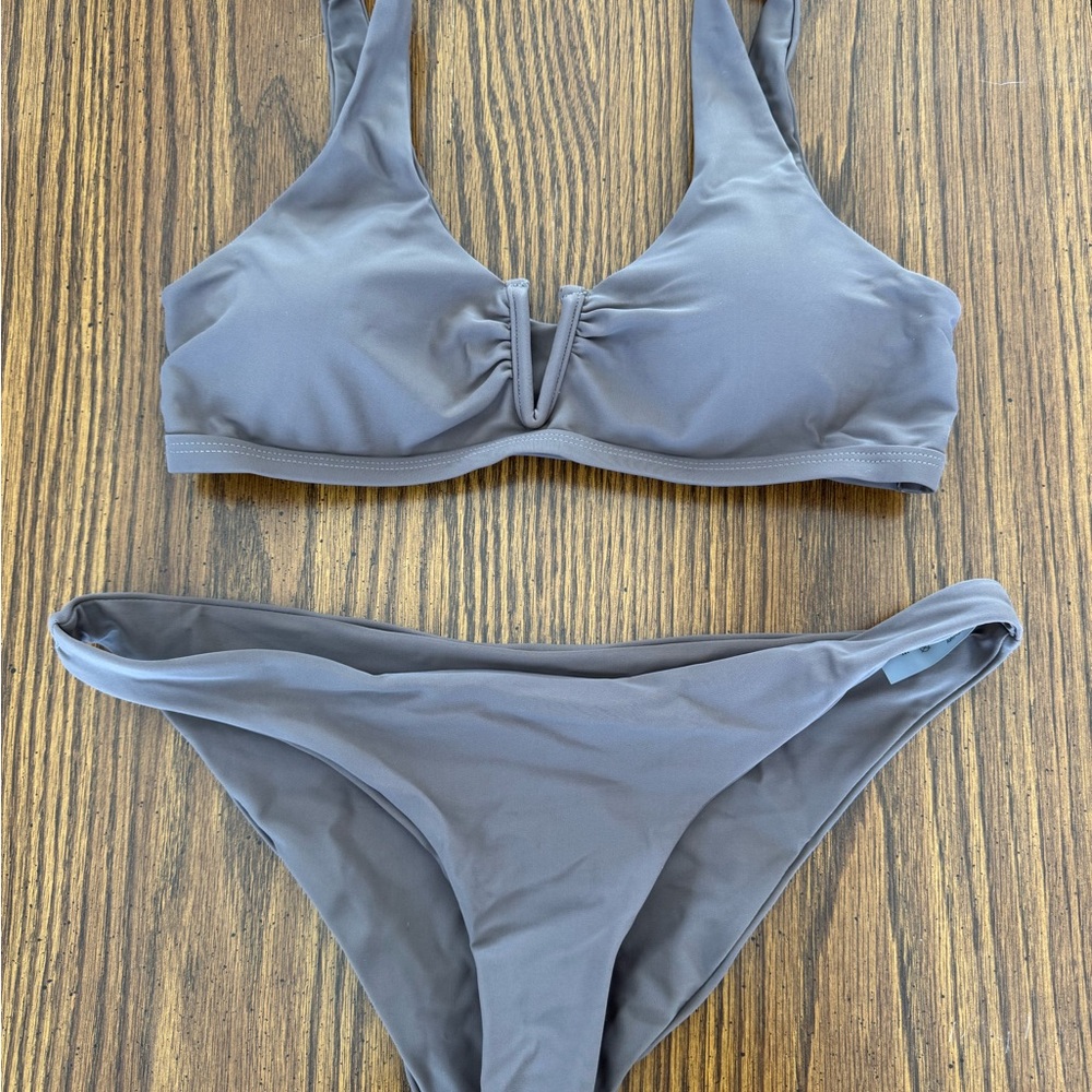SHEIN Brown Bikini Set with Bralette Top